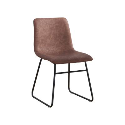 China Other Modern High Back Dining Chair Wholesale Colored Simple Modern Dining Chair Leather Iron Leatherette 150 Kg Load-Bearing for sale