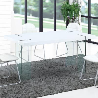 China High Quality Whole Home Extendable Nordic Modern Tempered Glass White Dining Table With 2 Set Chairs for sale