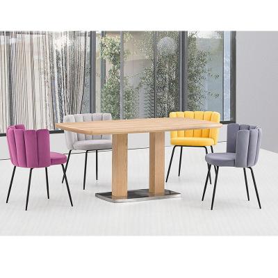 China Contemporary Dining Table Ss Extendable Tubular Steel Piece Metal Legs Simple Design Portable Tables For 4 Seaters Designs for sale