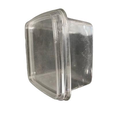 China Disposable PET Clear 220ml Disposable Square-Shape Plastic Cake / Cheese / Butter / Sauce Container With Lid for sale