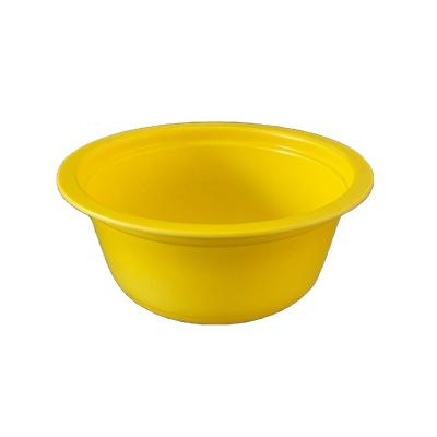 China 250ml Disposable PP Yellow Plastic Hot Soup Sealable / Pudding Serving Bowls for sale