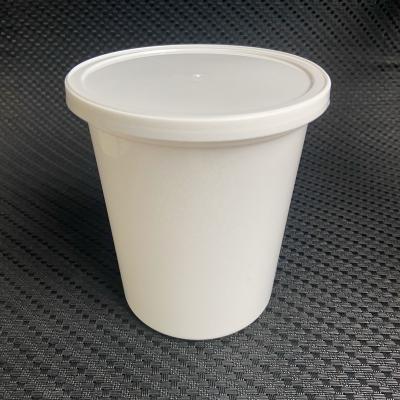 China 32 oz PP Disposable White Disposable Injection-molded Soup Bagasse Packaging Plastic Jar With Lid for sale