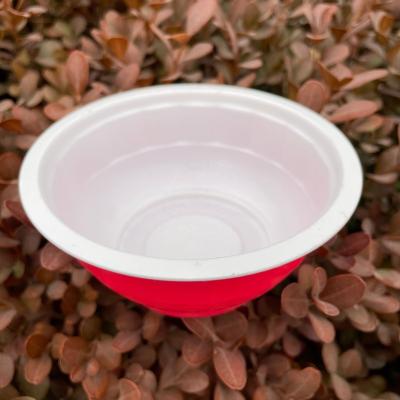 China PP 320ml Disposable Red Disposable Food Packaging Storage Plastic Bowl for sale