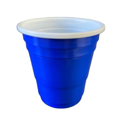 China Sustainable Blue Double Wall 2 Ounce PP Disposable Party Shot Mini Plastic Cup for sale