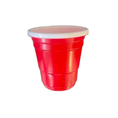 China Popularly Stocked Disposable Eco Friendly Food Grade Sold Red Disposable Wall PP Plastic Double Part 2 Oz Shot Cups for sale