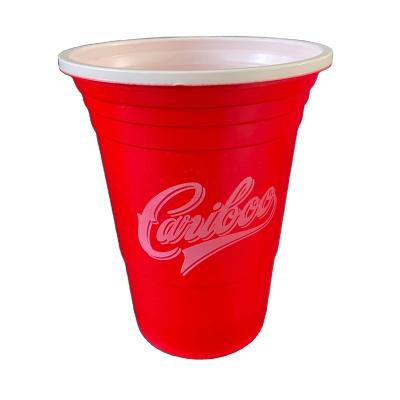 China Eco Friendly Disposable Food Grade Logo Printings 16oz PP Red Disposable Plastic Beer Stench Set Cups for sale