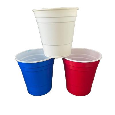 China Food Grade Disposable Eco Friendly Stocked Double Wall PS Colored 285ml Disposable Plastic Party Beer Cups for sale