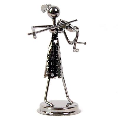 China Creative Home Model For Promotion Gift Europe Courage High Quality Metal Craft Decoration Violin Iron Music Man for sale