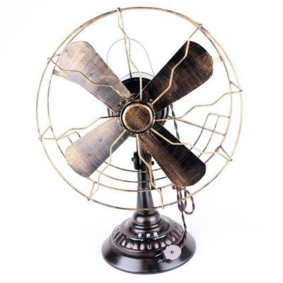 China Europe Zakka Retro Bar Club Decorative Antique Old Fashioned Fan Shape Iron Model Crafts For Office Gift for sale