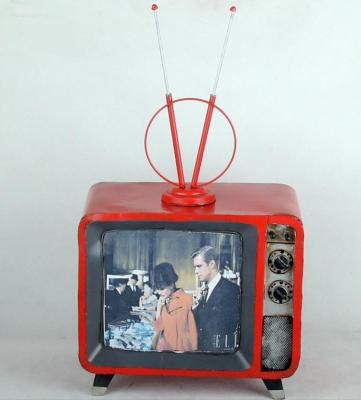 China Zakka America Red Europe Style Old Antique Handmade Showcase Decoration TV Model for sale