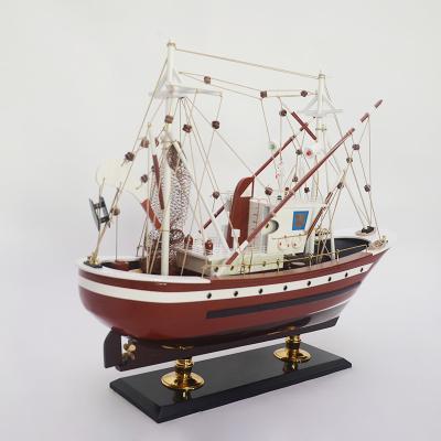 China Creative wooden boat YL016A Europe design length 60 cmshrimp boat fishing boat model for sale