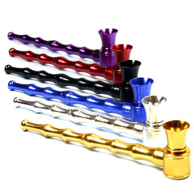 China Aluminum Length 127mm 6 Colors Aluminum Bamboo Smoking Pipe for sale