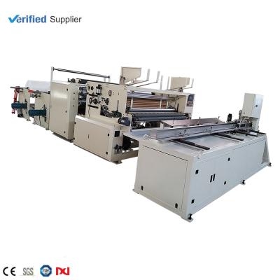 China Home Automatic Toilet Paper Rewinding Machine With Automatic Strip Saw Slitter for sale