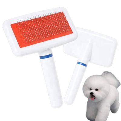 China Viable Wholesale Pet Grooming Pet Stain Airbag Needle Comb White Dog Brush Dog Comb for sale