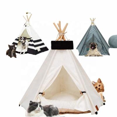 China Custom Made Dog Cat Bed Waterproof Dog Teepee Pet Tents Portable Pet Tents Houses 24 28 35 for sale