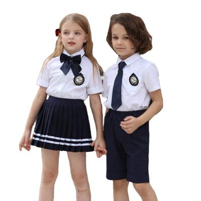 China Custom High Quality High Quality White Shirt Boys And Girls School Uniforms Primary Secondary Dress Uniform Pre Sets Designs For Children for sale