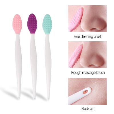 China Easy Carry Manual Nasal Remover Face Silicone Eyeliner Cleaning Brush Smudge Brush for sale