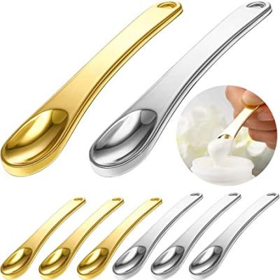 China Stainless Steel Universal Spoon Cream Face Spatula Lighting Cosmetic Spoon For Beauty Makeup for sale