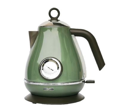 China Large Capacity Retro Electric Green Breakfast Kettle Stainless Steel Heating Wireless Hot Water Temperature Control for sale