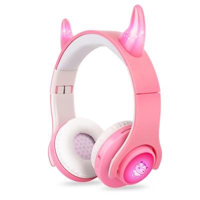 China 2020 Hot Headband Set Wired Kids Children Earphone and Kids Bluetooth V5.0 Led Cow Ears for sale