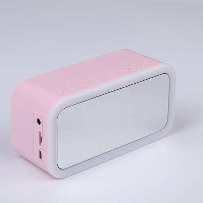 China No USB Mini Cuboid Shape Home Radio Alarm Clock G5 FM Portable Bluetooth Speaker Radio Led Speaker With Mirror for sale