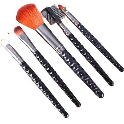 China Angular Blush Gold 5pcs Fish Scale Makeup Brush Set Wholesale Travel Make Up Brushes Mini Makeup Brush Kit for sale