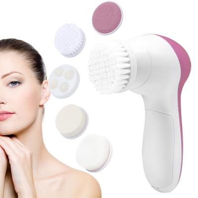 China Home Use Massage Machine Beauty Care DEEP CLEANING 5 Facial Massager In 1facial Brush Cleaning Detergent for sale