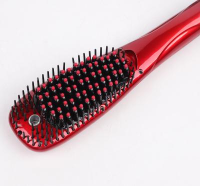 China Hotel Hair Comb Massage LCD Screen Magic Mirror Styling Tools Hair Ceramic Straight Hair Brush for sale