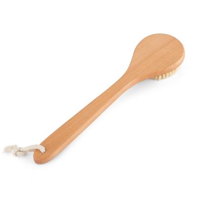 China Long Handle Long Handle Natural Bamboo Body Brush Shower Body Cleaning Boar Stiffen Dry Brushing for sale