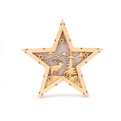 China Christamas Home Decoration LED Christmas Wedding Party Decorations Good Quality Five-pointed Star UV Printing for sale