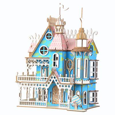 China High Quality Eco-friendly Wooden House Furniture Laser Cut Laser Cut Preschool Toys Pretend Play Dollhouse Play for sale