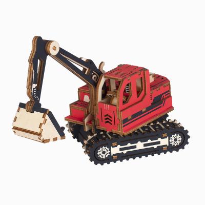 China Eco-friendly Laser Cutting OEM Children's IQ Engineering Truck Machinery 3D DIY Wooden Puzzle Toy From Toy Factory, Educational Toy As Photo Wood, Wood for sale