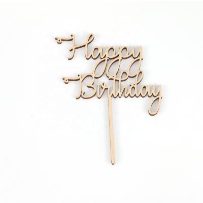 China Custom Wood Or Acrylic Environmental Friendly Wholesale Laser Cut Cake Topper for sale