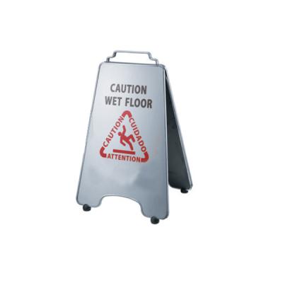 China Hotel Stainless Steel On Board Wet Caution Floor Sign Holder for sale