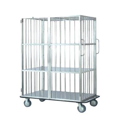 China Hotel Hotel Stainless Steel Lobby Luggage Trolley Four Wheel Trolley, Hotel Service Tool Luggage Trolley for sale