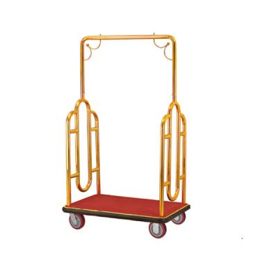 China Hotel factory direct hotel service gold luggage lobby birdcage luggage cart for sale