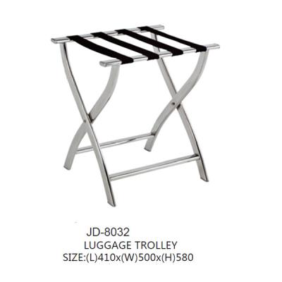 China Hotel Room Metal Folding Luggage Rack Bedroom Suitcase Support Stainless Steel Luggage Storage Rack for sale