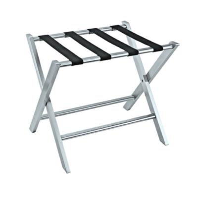 China Foldable Hotel Hotel Chrome Luggage Rack Stainless Steel Metal Suitcase Back Rack High Top For Bedroom for sale