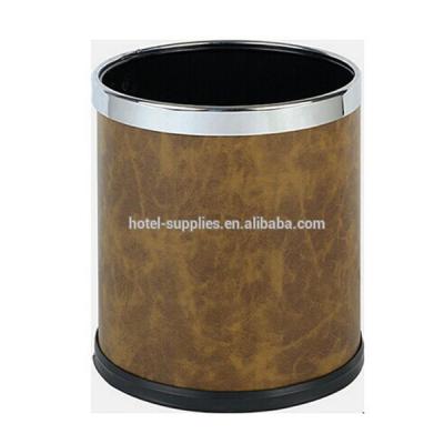 China Double Layers Sustainable Leather Room Bin for sale