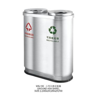 China Sustainable Street Trash Can 2 Compartments Recycling Bin for sale