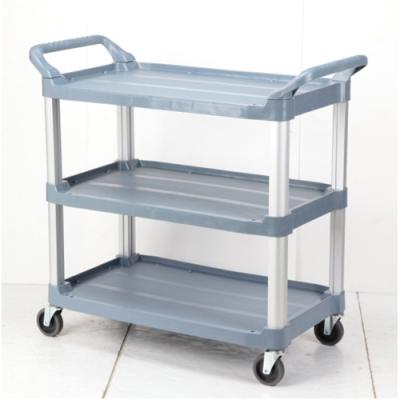 China Durable Multifunctional Plastic Trolley Plastic Serving Kitchen Hotel Trolley Durable Plastic Trolley With Wheels for sale