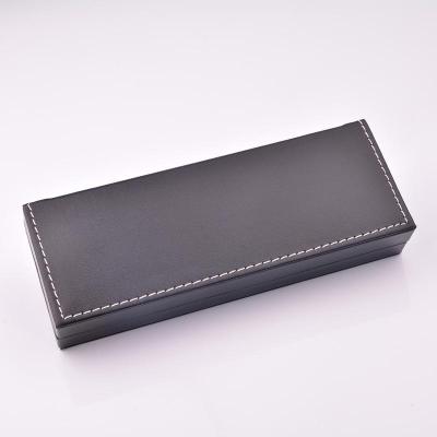 China Custom PU Material Recyclable Leather Empty Single PU Leather Gift Box Pen Case Black Single Pen Gift Box Low Price for sale