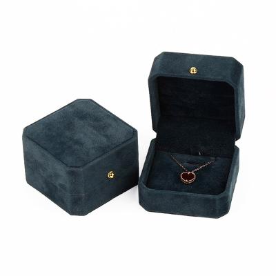 China Elelgent Personalized Ring Flannel Box Suppliers Ring Necklace Jewelry Box Colored Ring Gift Boxes for sale