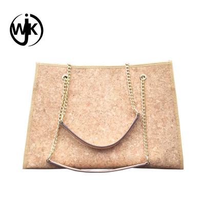 China Custom Wholesale Eco-friendly Durable Europe Cork Shoulder Bag Cork Leather Bag Grain Cork Bag Wooden Handbags for sale