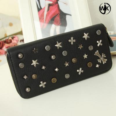 China Durable and Superior Fashion Wholesale Price Cheap Women Lady PU Leather Wallet With Stars for sale