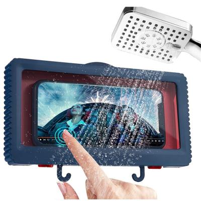 China New Arrival Adjustable Bathroom Wall Bracket Transparent Waterproof Mobile Cover Cradle Practical Auto Mobile Phone Holder for sale