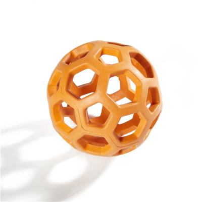 China Sustainable High Quality Eco Friendly Soft Rubber Hollow Ball Dog Toy for sale