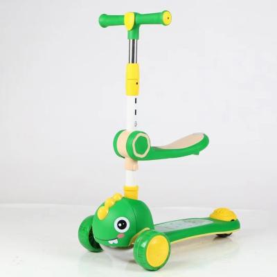 China Kids Balance Training Scooter Children's Scooter Kids 3 Wheels 4 Adjustable Heights Kids' Kick Scooter With Extra Wide PU Light-Up Wheels for sale