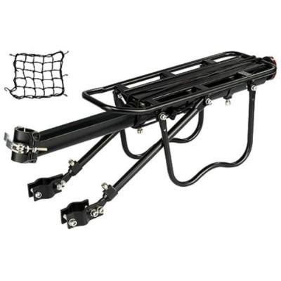 China Aluminum Quick Release Adjustable Alloy Bicycle Carrier 115 lbs Capacity Easy to Install Black Bike Rack Bicycle Cargo Rack for sale