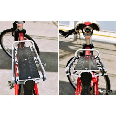 China Aluminum bicycle accessories bicycle rear frame aluminum alloy MTB bike carrier bracket bicycle travel luggage black rack for sale